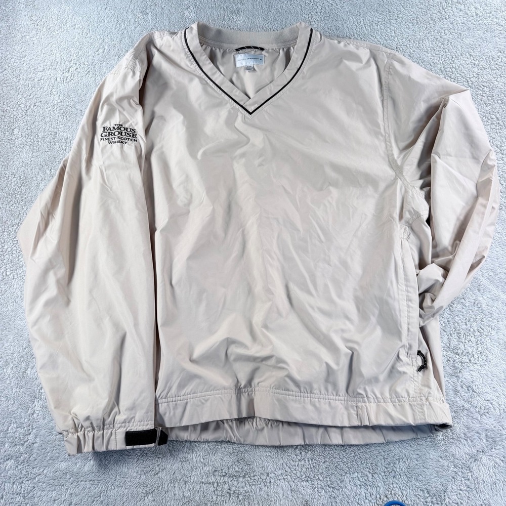 Cutter & Buck Windbreaker Mens XL Tan Excellent Famous Grouse Scotch Whisky